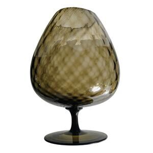 50s Rare Black Glass MCM Mid-Century Modern Huge Base Optical Vase Empoli Italy